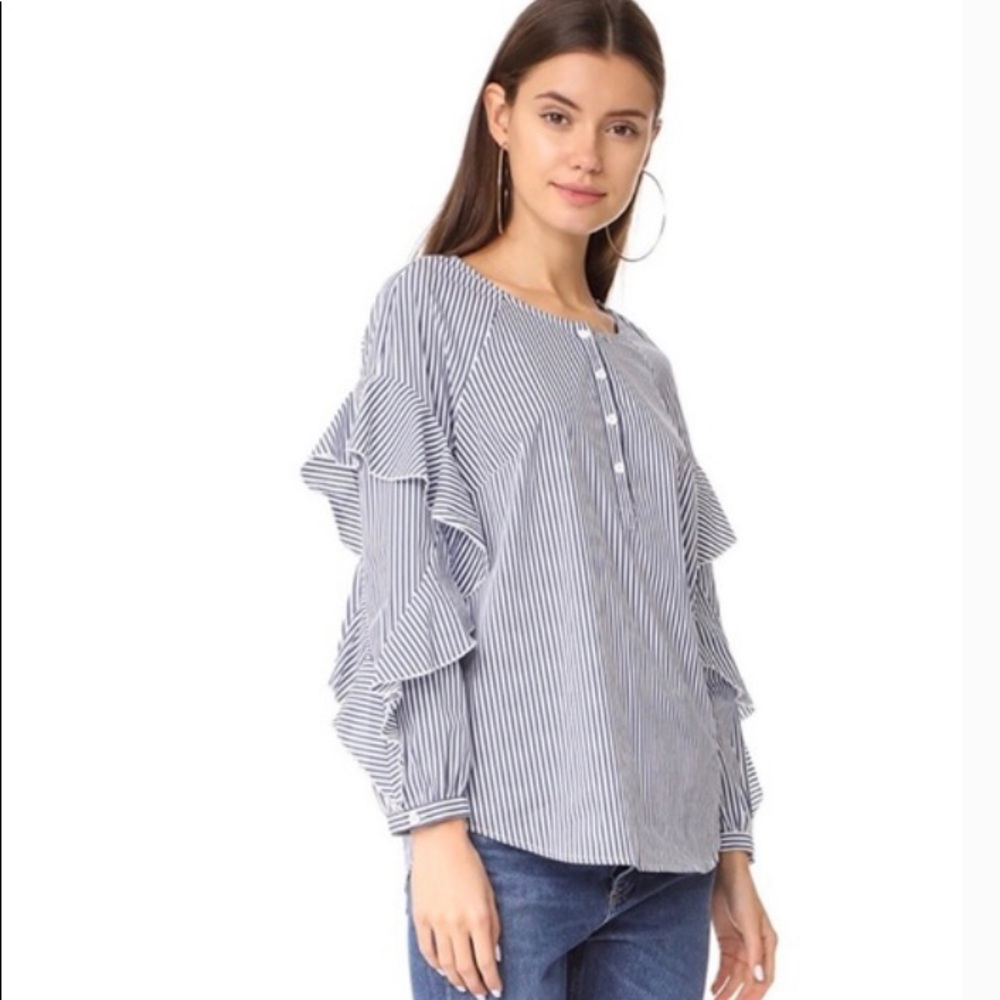 NWOT Splendid Long Sleeve Ruffle Blouse